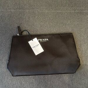 Prada Beauty Black Satun Cosmetic Bag Clutch